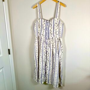 Antonio Melani Linen Blend Daniela Ditsy Floral Flowy Sleeveless Midi Dress 12